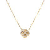 Collier argent doré trèfle et oxydes