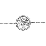 Bracelet argent rhodié arbre de vie oxydes blancs sertis