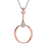 acier pendentif cercle et oxydes rosé - Olyci Bijoux