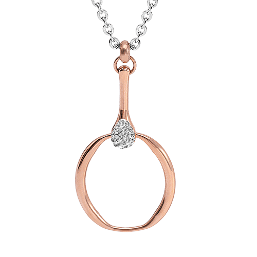 acier pendentif cercle et oxydes rosé - Olyci Bijoux