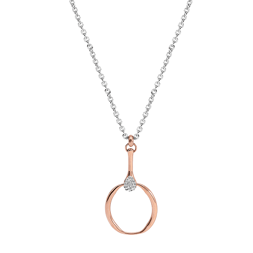 acier pendentif cercle et oxydes - Olyci Bijoux