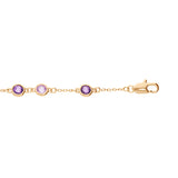 Bracelet plaqué or oxydes ronds violets