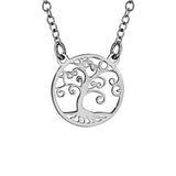 Collier argent rhodié arbre de vie ajoure