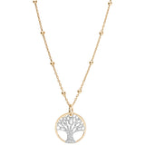 Collier argent et dorure jaune pendentif arbre de vie granité 15mm