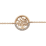 Bracelet plaqué or arbre de vie oxydes blancs sertis