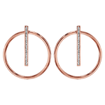 Boucles d'oreilles acier cercle et barrette résine blanche et strass - Olyci Bijoux