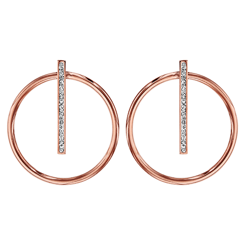 Boucles d'oreilles acier cercle et barrette résine blanche et strass - Olyci Bijoux