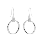 Boucles d'oreilles acier, crochet et cercle - Olyci Bijoux