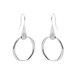 Boucles d'oreilles acier, crochet et cercle - Olyci Bijoux