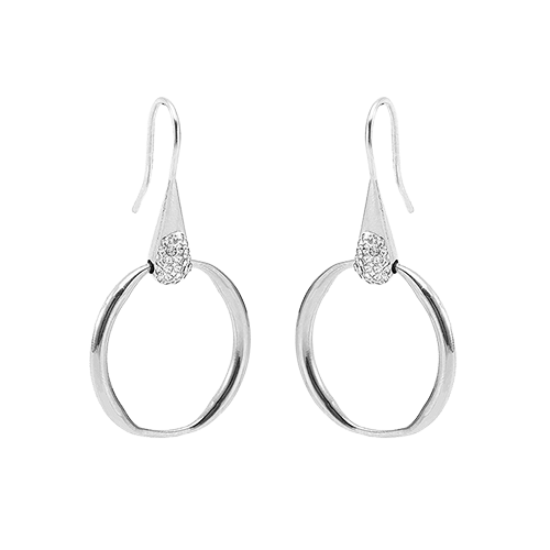 Boucles d'oreilles acier, crochet et cercle - Olyci Bijoux