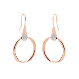 Boucles d'oreilles acier, crochet et cercle - Olyci Bijoux