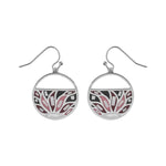 Boucles d'oreilles acier crochet rond résine et nacre blanche et rose - Olyci Bijoux