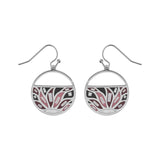 Boucles d'oreilles acier crochet rond résine et nacre blanche et rose - Olyci Bijoux