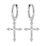 Boucles d'oreilles acier croix résine et pierres synthétiques - Olyci Bijoux