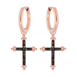 Boucles d'oreilles acier croix résine et pierres synthétiques - Olyci Bijoux