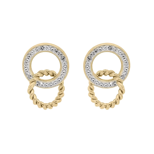 Boucles d'oreilles acier double anneaux - Olyci Bijoux