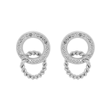 Boucles d'oreilles acier double anneaux - Olyci Bijoux