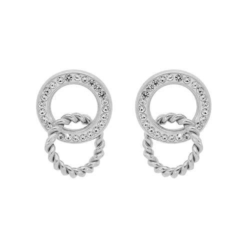 Boucles d'oreilles acier double anneaux - Olyci Bijoux