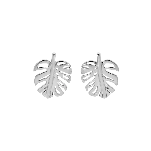 Boucles d'oreilles acier feuilles - Olyci Bijoux