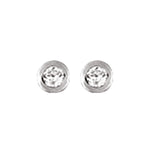 Boucles d'oreilles argent rhodié oxyde serti clos - Olyci Bijoux