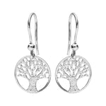 Boucles d'oreilles crochet argent rhodié arbre de vie granité - Olyci Bijoux