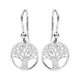 Boucles d'oreilles crochet argent rhodié arbre de vie granité - Olyci Bijoux