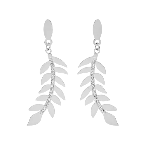 Boucles d'oreilles tige acier avec cristaux - Olyci Bijoux