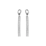 Boucles d'oreilles tige acier pendantes oxydes blancs rectangulaires sertis - Olyci Bijoux