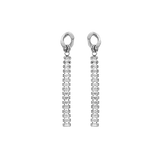 Boucles d'oreilles tige acier pendantes oxydes blancs rectangulaires sertis - Olyci Bijoux