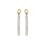 Boucles d'oreilles tige acier pendantes oxydes blancs rectangulaires sertis - Olyci Bijoux