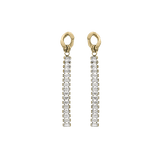 Boucles d'oreilles tige acier pendantes oxydes blancs rectangulaires sertis - Olyci Bijoux