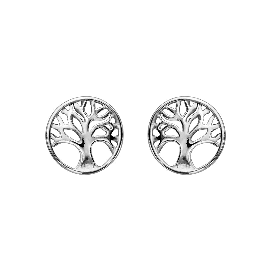 Boucles d'oreilles tige argent arbre de vie ajoure - Olyci Bijoux