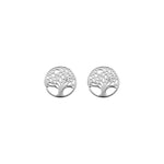 Boucles d'oreilles tige argent rhodié arbre de vie - Olyci Bijoux