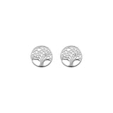 Boucles d'oreilles tige argent rhodié arbre de vie - Olyci Bijoux