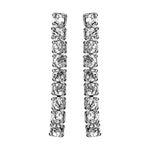 Boucles d'oreilles tige argent rhodié baguette oxydes blancs - Olyci Bijoux