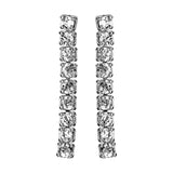 Boucles d'oreilles tige argent rhodié baguette oxydes blancs - Olyci Bijoux