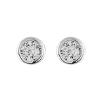 Boucles d'oreilles tige argent rhodié oxyde rond serti clos - Olyci Bijoux