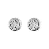 Boucles d'oreilles tige argent rhodié oxyde rond serti clos - Olyci Bijoux