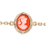 Bracelet plaqué or camée rose