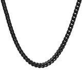 Collier acier noir mat maille carrée