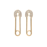 Boucles d'oreilles tige plaqué or epingle a nourrice oxydes blancs sertis