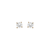 Boucles d'oreilles tige plaqué or oxyde blanc serti 4 griffes