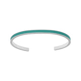 Bracelet acier rigide 4mm ouvert turquoise