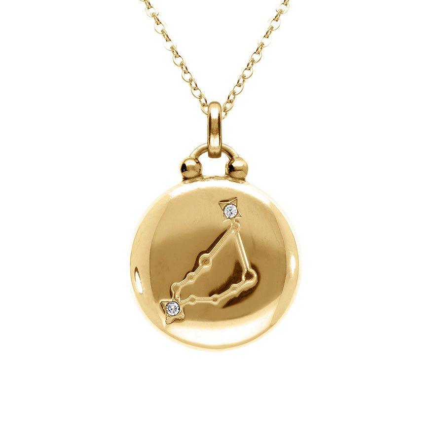 Collier acier doré zodiaque capricorne recto verso constellation - Olyci Bijoux
