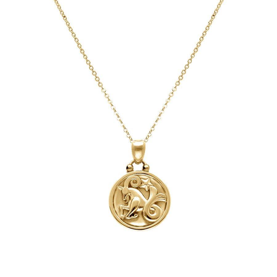 Collier acier doré zodiaque capricorne recto verso constellation - Olyci Bijoux