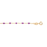 Bracelet argent et dorure jaune perles violet transparent