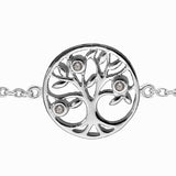 Bracelet argent rhodié arbre de vie oxydes blancs sertis