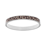 Bracelet acier rigide articulée motif résine leopard