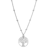 Collier argent rhodié pendentif arbre de vie granité 15mm  38+5cm