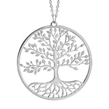 Collier argent rhodié arbre de vie